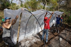 Building a greenhouse in Nicaragua